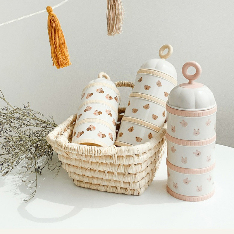 Baby Food Dispenser - Cute Bear Milk Powder Box Baby