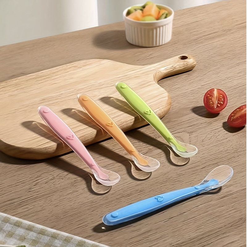 Baby Food Feeder - 1/2pcs Soft Tip Baby Silicone Spoon