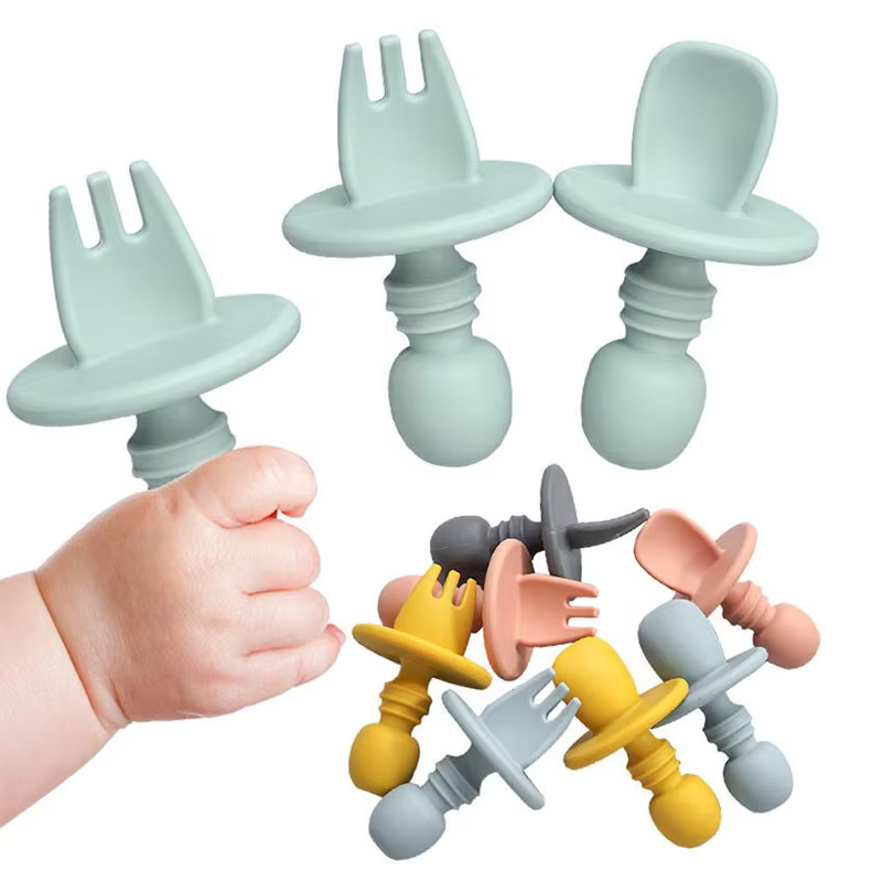 Baby Food For 6 Months - Baby silicone tableware, baby fork and