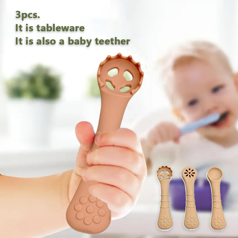 Baby Food For 6 Months - Silicone Baby Food Spoon Easy-to-Grip Training