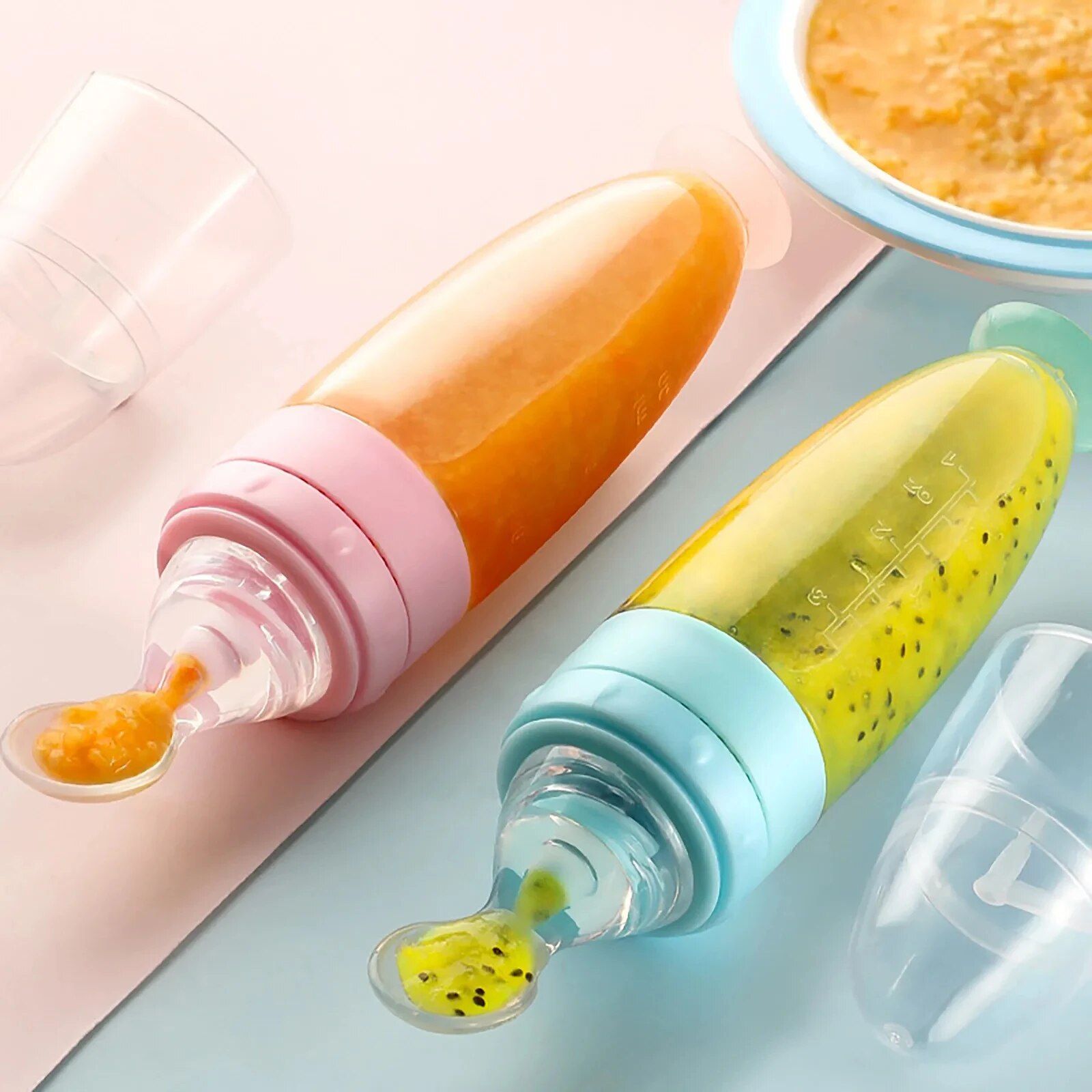 Depressible Silicone Bottle Fe - Baby Food Feeder review and price