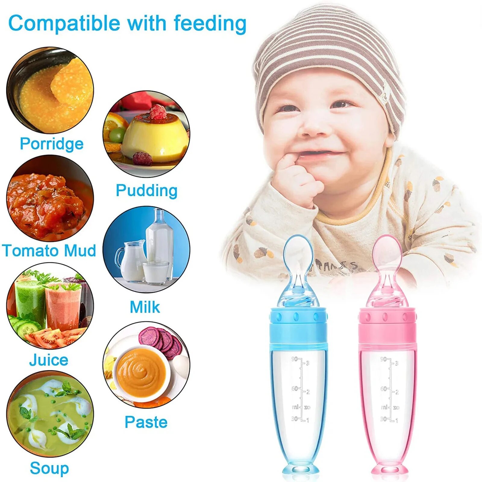Depressible Silicone Bottle Fe - Baby Food Feeder review and price