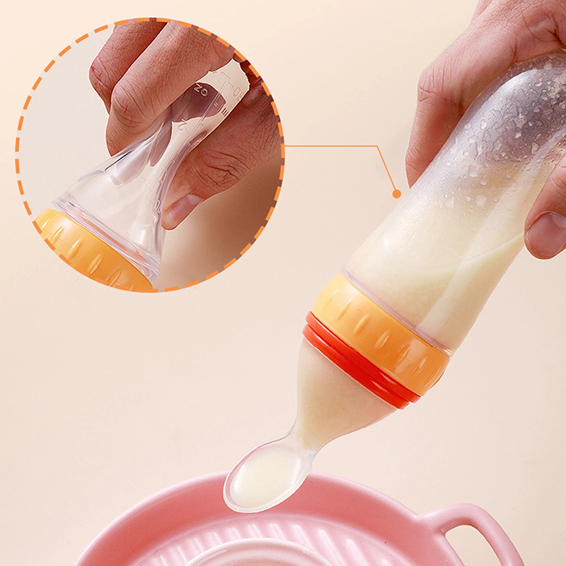 Squeezing Feeding Bottle Silic - Baby Food Feeder review and price
