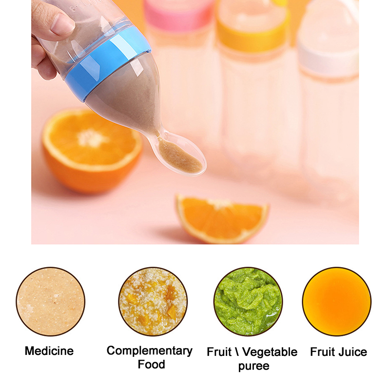 Squeezing Feeding Bottle Silic - Baby Food Feeder review and price
